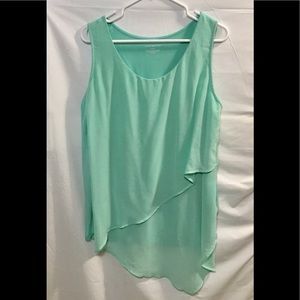 Lane Bryant Mint Green Tank Top Blouse Hi Low